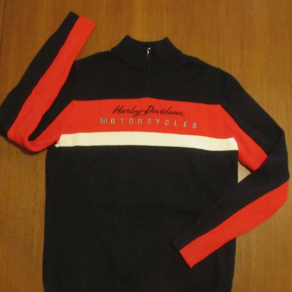 Harley-Davidson Sweater with Zipper on Collar Size Small